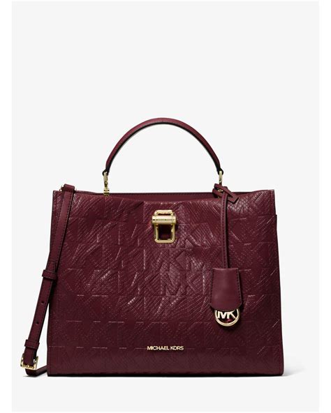 michael michael kors penelope python embossed faux leather satchel|$249 *NEW* MICHAEL MICHAEL KORS Penelope Python .